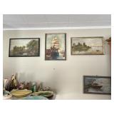 4 Vintage Style Wall Art