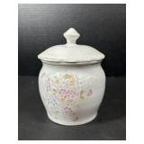 Vintage Floral Porcelain Lidded Ginger Jar