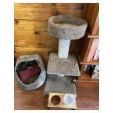 Cat Tree, Bed, and Bowl Stand