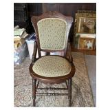 Vintage Cushioned Carved Chair