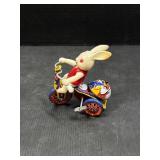 Vintage MTU Tin Windup Bunny On Bike