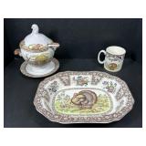 Spode Woodland Turkey Serving Dish & Tureen Set