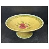 German Majolica Pedestal Compote, Fruit Motif