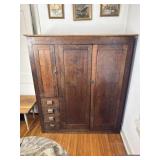 Antique Wood Wardrobe Armoire Cabinet