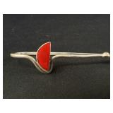 Sterling Silver & Jasper lapel pin