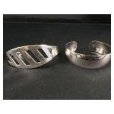 Two Sterling Silver cuff bracelets