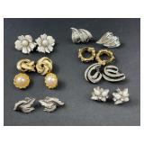 8 pairs costume jewelry earrings- Sarah Coventry,