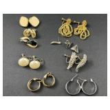 9 pairs costume earrings- Marvella, seed bead &