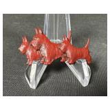 2ï¿½ Vintage Scotty Dog Enameled Brooch