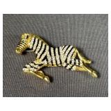 Black and white Silver Brooch