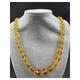 Vintage amber cut glass necklace