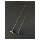 2 Vintage Hatpins-Peacock & Black Jet