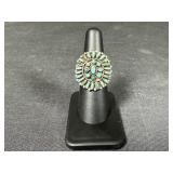 Sterling Silver Turquoise Cluster Ring
