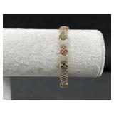 Sterling Silver Diamond & Multi Gem Bracelet