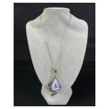 Sterling Silver Agate Pendant Necklace