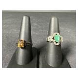 Sterling Silver and gemstone rings