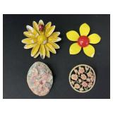 Floral brooches