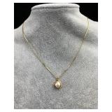 18K Gold Pearl 20" Pendant Necklace