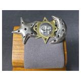 Sterling Silver Star, Sun and Moon Brooch