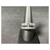 Sterling Silver cubic zirconia Wedding Set