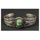 Turquoise Stamped Arrow Cuff Bracelet - SS?