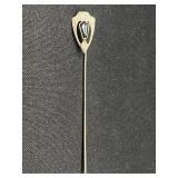 14k white gold stick pin