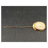 10k gold cameo stick pin