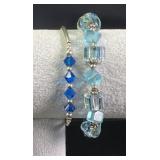 Sterling silver & art glass bracelets