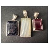 Sterling Silver stone pendants