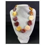 Sterling Silver Jasper Disc Bead Necklace