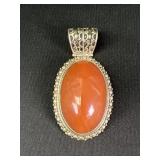 Sterling Silver carnelian stone pendant