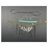 Costume jewelry necklaces- hematite, celluloid