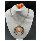 Vintage Hobeï¿½ Bakelite drop necklace & earrings