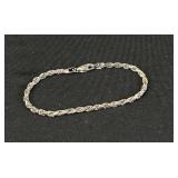 Sterling Silver Rope Chain Bracelet