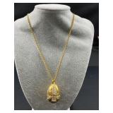 Ladies crystal rhinestone pendant necklace watch