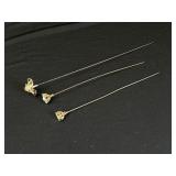 3 Vintage Hatpins