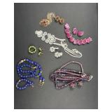 6 vintage costume jewelry sets - sorrento, blue