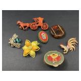 Costume jewelry - micro mosaic, celluloid, enamel