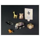 Animal and bug brooches