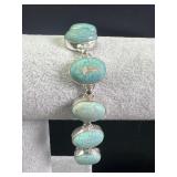 Sterling Silver turquoise link bracelet