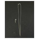 14K White Gold Necklace w/ Hexagon Pendant