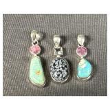 3 Sterling SilverStone Pendants