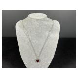 Sterling Silver Orange Heat Shaped Gem Stone