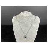 Sterling Silver Purple Stone Necklace & Earrings