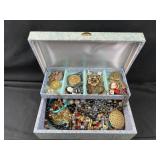 Jewelry bow with assorted jewelry- cameos,
