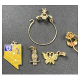 Sterling owl charm with Monet charms & more