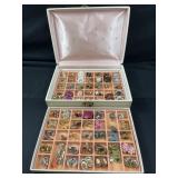 Jewelry boxes with assorted earrings - 62 pairs