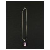Sterling Silver Necklace With Amethyst-15ï¿½