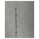 Green glass necklace