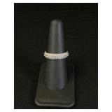 Sterling Silver Multi-Row CZ Band Ring
